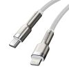 Cafule sērijas metāla datu USB-C kabelis - iPhone Lightning 20W PD 1m - balts
