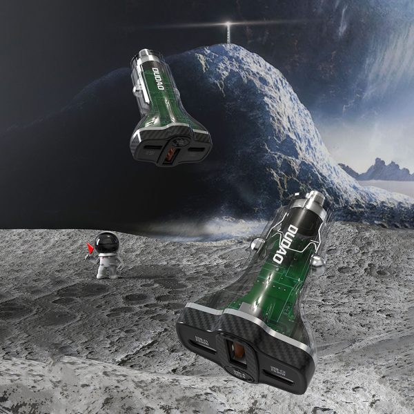 R78 78W automašīnas lādētājs USB-C PD / 2xUSB-A QC - melns