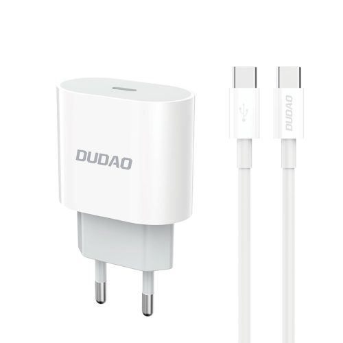 A14EUC PD 20W USB-C mazais sienas lādētājs + USB-C kabelis - balts