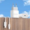 A14EUC PD 20W USB-C mazais sienas lādētājs + USB-C kabelis - balts