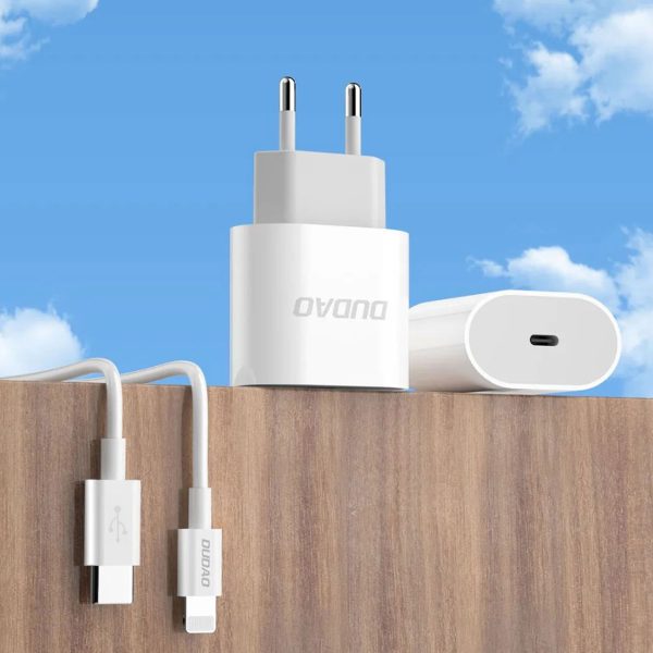 A14EUC PD 20W USB-C mazais sienas lādētājs + USB-C kabelis - balts