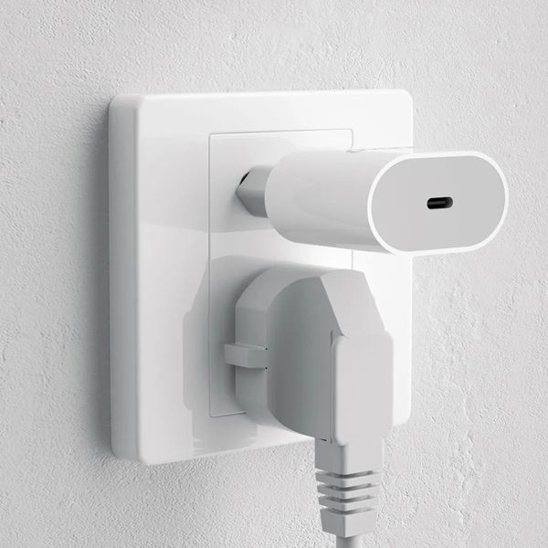 A14EUC PD 20W USB-C mazais sienas lādētājs + USB-C kabelis - balts