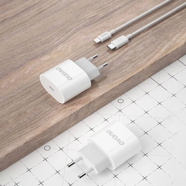 A14EUC PD 20W USB-C mazais sienas lādētājs + USB-C kabelis - balts