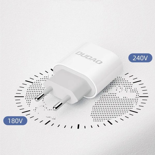 A14EUC PD 20W USB-C mazais sienas lādētājs + USB-C kabelis - balts