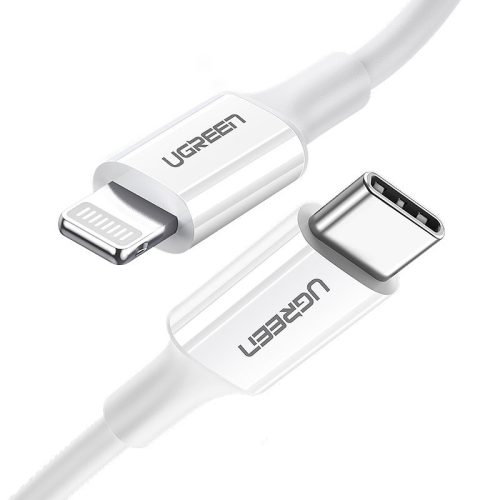 Kabelis MFi USB-C - iPhone Lightning 20W 3A 0.25m - balts