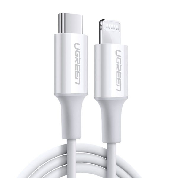 Kabelis MFi USB-C - iPhone Lightning 20W 3A 0.25m - balts