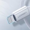 Kabelis MFi USB-C - iPhone Lightning 20W 3A 0.25m - balts