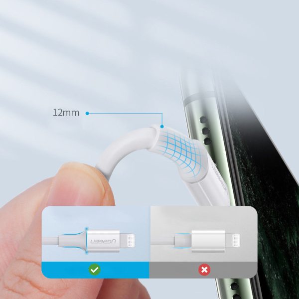 Kabelis MFi USB-C - iPhone Lightning 20W 3A 0.25m - balts
