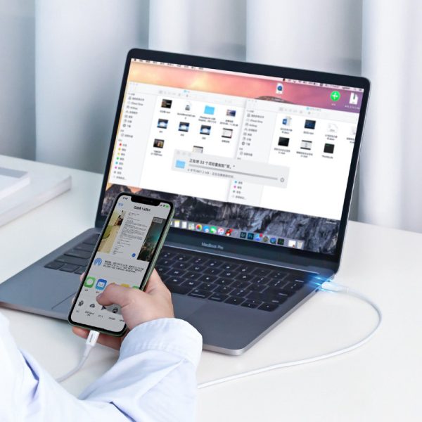 Kabelis MFi USB-C - iPhone Lightning 20W 3A 0.25m - balts
