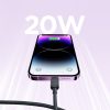 Kabelis Multi-Color Series A14 USB-C - iPhone Lightning 20W 1,2 m - melns