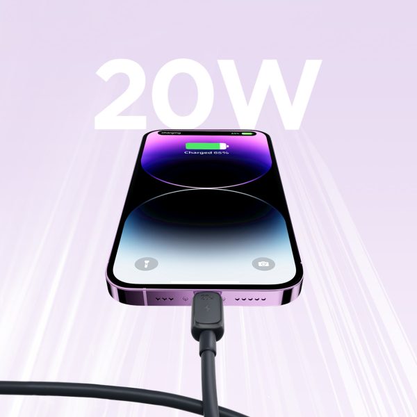Kabelis Multi-Color Series A14 USB-C - iPhone Lightning 20W 1,2 m - melns