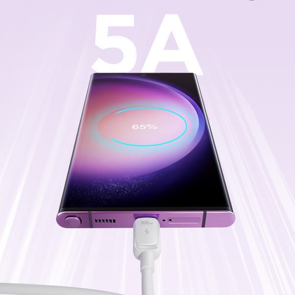 Daudzkrāsains A14 sērijas USB-C - USB-C 100W 1,2 m kabelis - balts