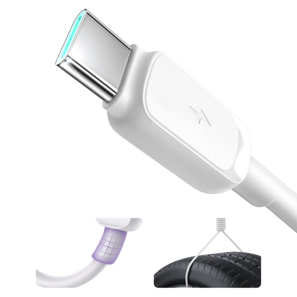 Daudzkrāsains sērija A14 USB-A - USB-C 3A 1,2 m kabelis - balts