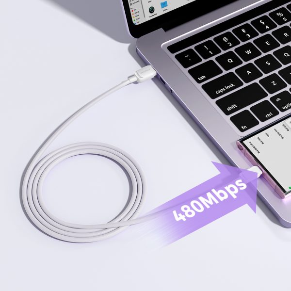 Daudzkrāsains sērija A14 USB-A - USB-C 3A 1,2 m kabelis - balts