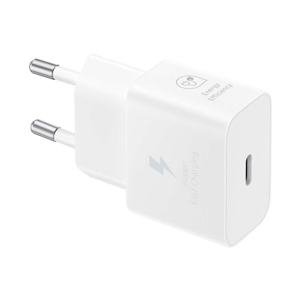 Samsung 25W SFC GaN sienas lādētājs ar USB-C kabeli - balts