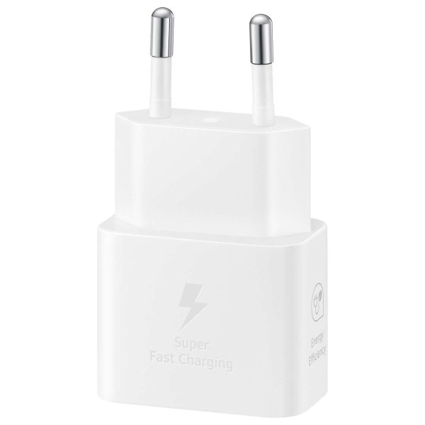 Samsung 25W SFC GaN sienas lādētājs ar USB-C kabeli - balts