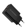 30 W USB-C 2x USB-A sienas lādētājs - melns