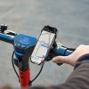 Gumijas tālruņa turētājs velosipēda stūrei motocikla skavai - melns