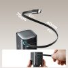 GaN 65W USB-A USB-C sienas lādētājs ar iebūvētu USB-C kabeli - melns