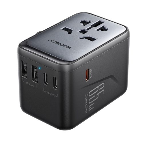 Universāls lādētāja ceļojumu adapteris 65W ES / ASV / Japāna / Austrālija / Apvienotā Karaliste / Kanāda - melns