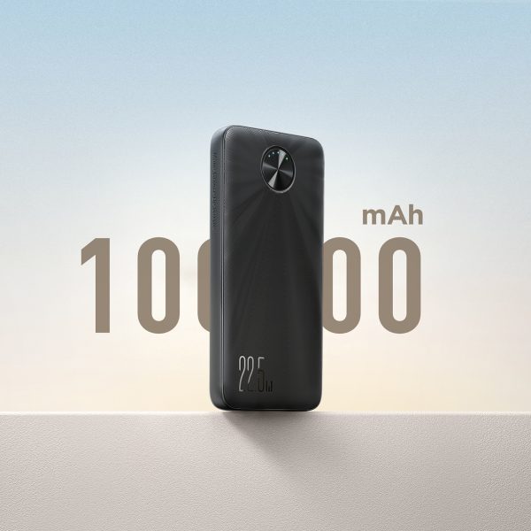 Powerbank 10000mAh USB-C USB-A 22.5W SCP QC PD - melns