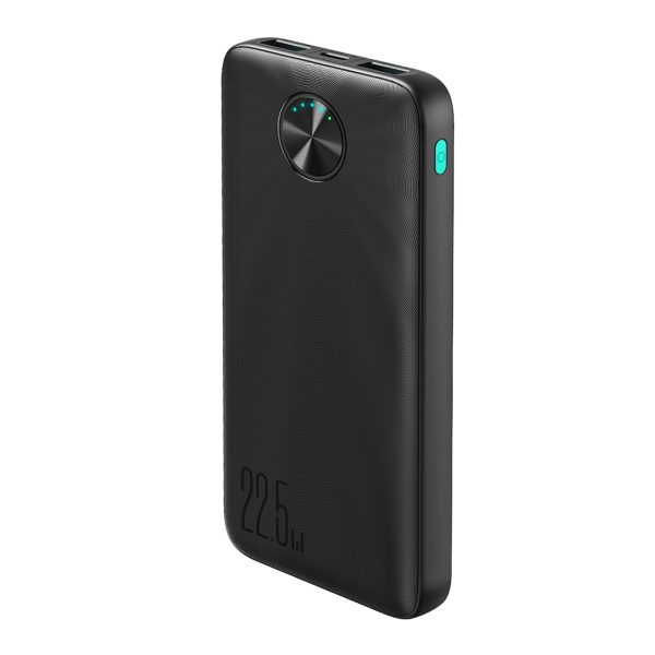Powerbank 10000mAh USB-C USB-A 22.5W SCP QC PD - melns