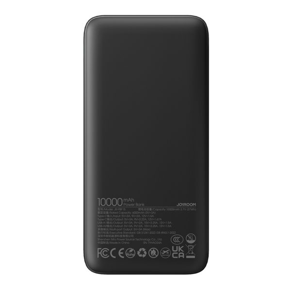 Powerbank 10000mAh USB-C USB-A 22.5W SCP QC PD - melns