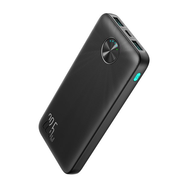 Powerbank 10000mAh USB-C USB-A 22.5W SCP QC PD - melns
