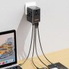 GAN PRO 3 65W ceļojumu adapteris lādētājs ES / ASV / Japāna / Austrālija / Apvienotā Karaliste 2x USB-C 2x USB-A - melns