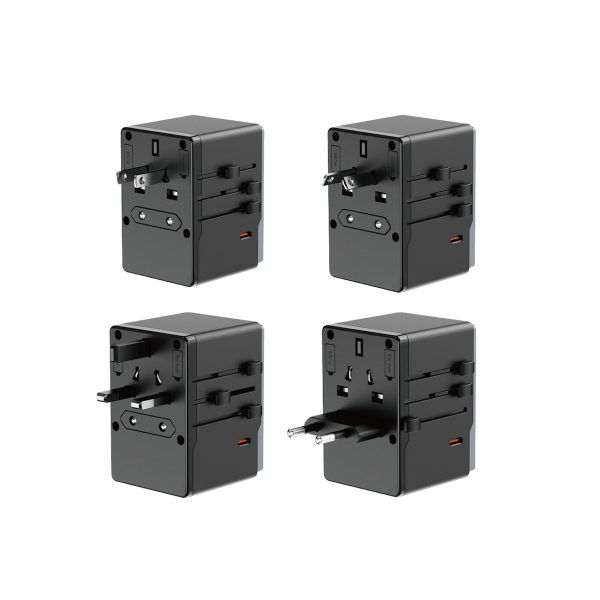 Lādētāja ceļojumu adapteris A35Pro 35W ES / Apvienotā Karaliste / Austrālija / ASV / Japāna 3x USB-C 2x USB-A - melns
