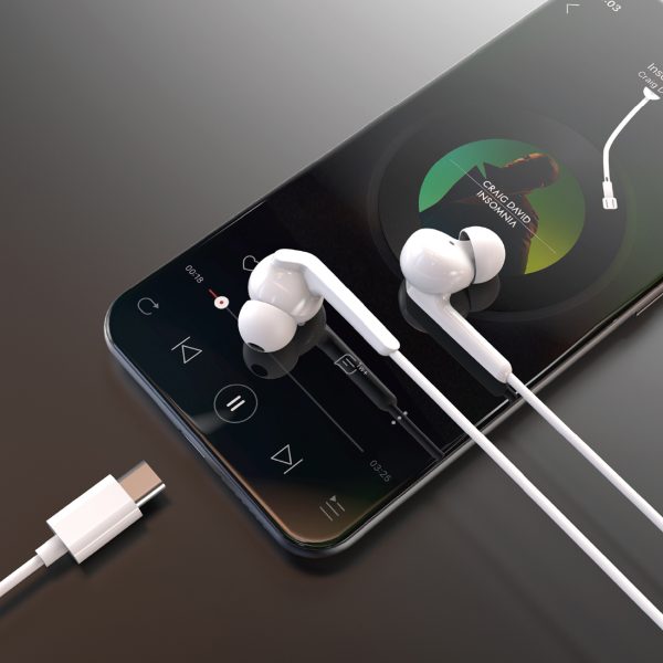 X3C+ vadu USB-C ausīs ievietojamas austiņas 1,2 m - baltas