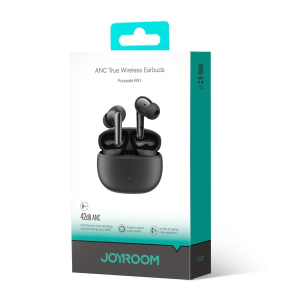 TWS Bluetooth 5.4 ANC ENC bezvadu austiņas - melnas