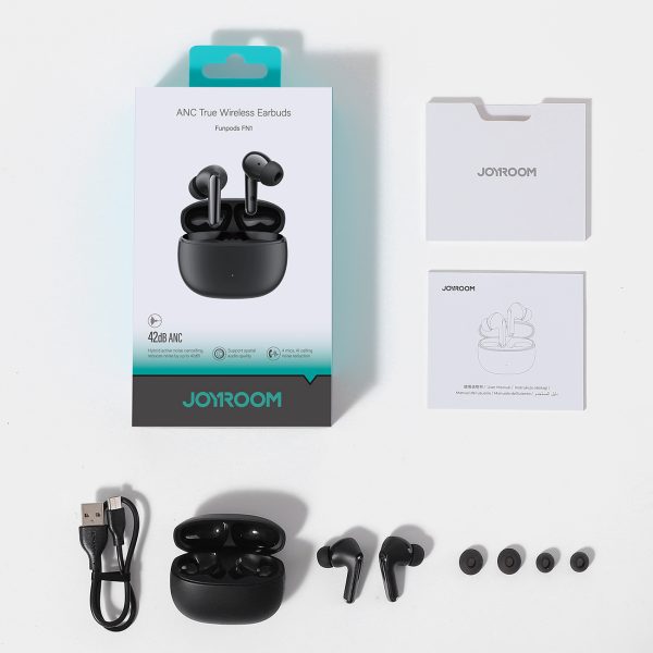 TWS Bluetooth 5.4 ANC ENC bezvadu austiņas - melnas