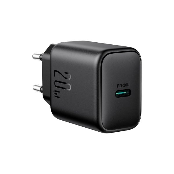 USB-C PD QC 20W sienas lādētājs - melns