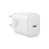 USB-C PD QC 20W sienas lādētājs + 1m iPhone Lightning kabelis - balts
