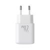 USB-C PD QC 20W sienas lādētājs + 1m iPhone Lightning kabelis - balts