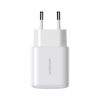 USB-C PD QC 20W sienas lādētājs + 1m iPhone Lightning kabelis - balts