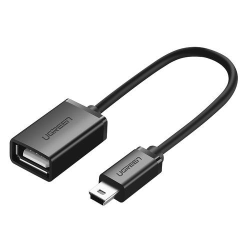 Adapteris mini USB-B (vīriešu) - USB-A (sieviešu) OTG 10 cm - pelēks