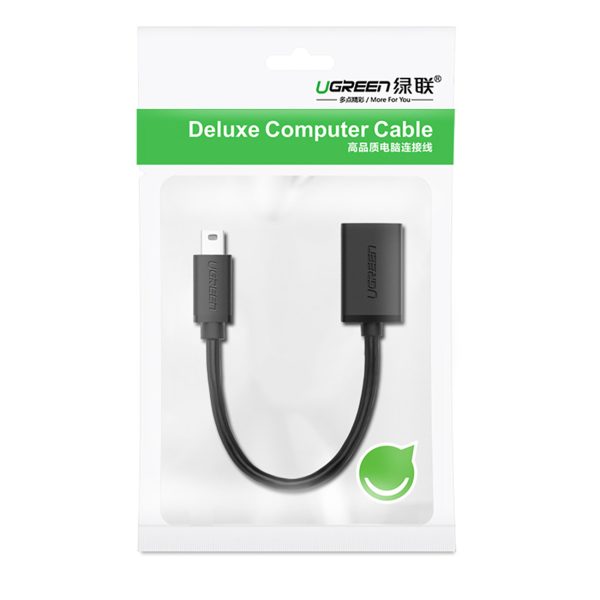 Adapteris mini USB-B (vīriešu) - USB-A (sieviešu) OTG 10 cm - pelēks