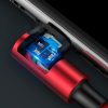 iPhone Lightning uz USB-A MFi 2.4A 1m leņķiskais kabelis - sarkans