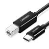 Printera kabelis USB-C - USB-B 2m - melns