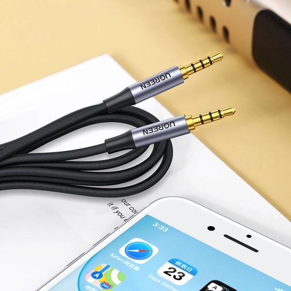 Audio kabelis mini ligzda 3,5 mm - mini ligzda 3,5 mm 1 m - pelēks