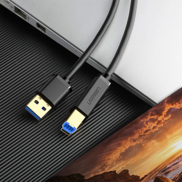 Printera kabelis USB-A 3.0 - USB-B 5Gbps 1m - melns