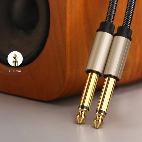 Audio kabelis mono TS ligzda 6,35 mm - ligzda 6,35 mm 1 m - pelēks