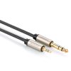 Audio kabelis TRS mini ligzda 3,5 mm - ligzda 6,35 mm 3 m - pelēks