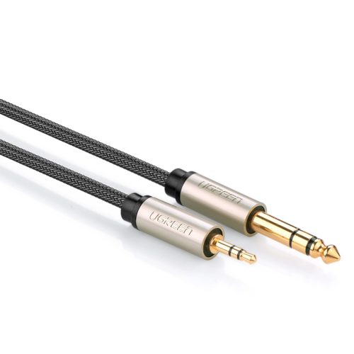 Audio kabelis TRS mini ligzda 3,5 mm - ligzda 6,35 mm 3 m - pelēks