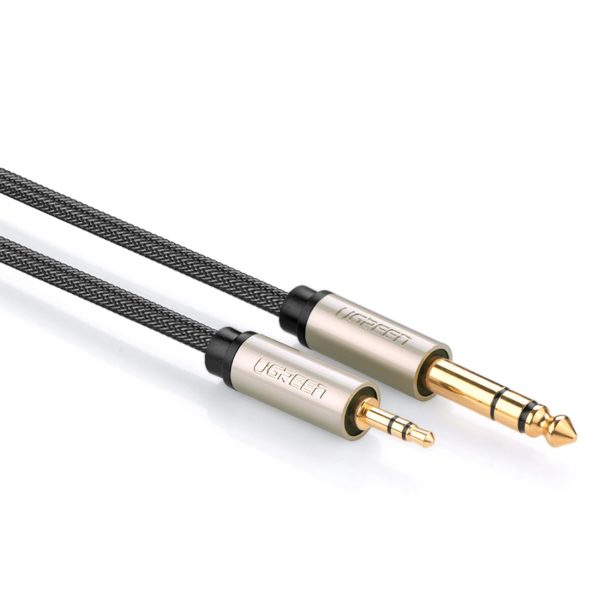 Audio kabelis TRS mini ligzda 3,5 mm - ligzda 6,35 mm 3 m - pelēks