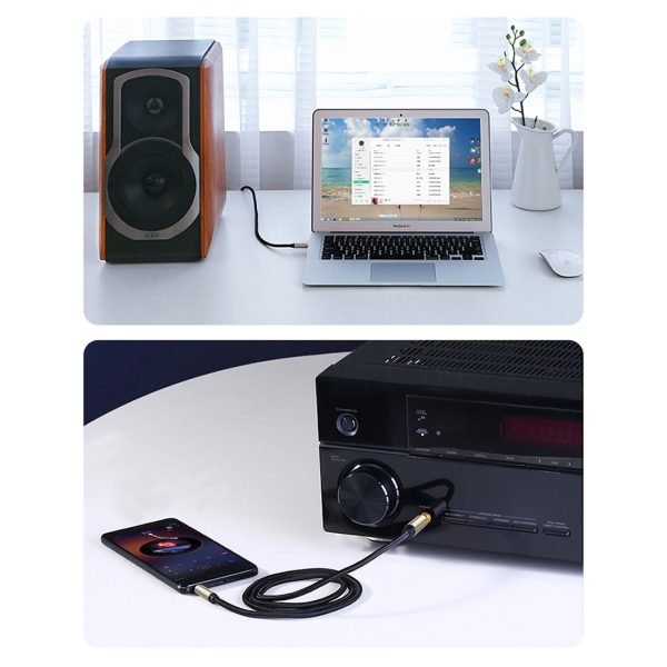 Audio kabelis TRS mini ligzda 3,5 mm - ligzda 6,35 mm 3 m - pelēks