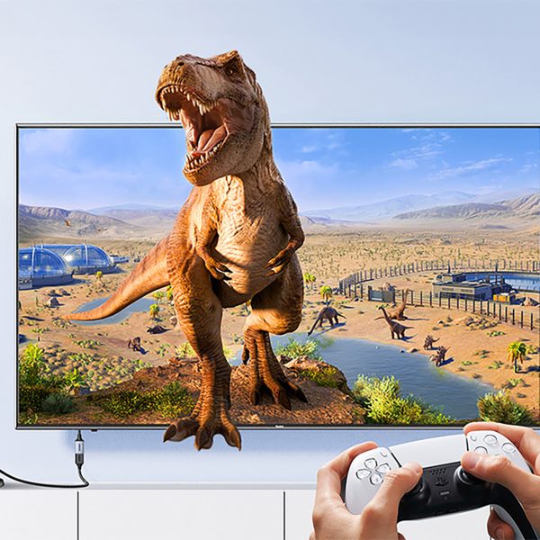 HDMI (vīriešu/HDMI (sieviešu) 8K 15 cm pagarinātāja kabelis - pelēks