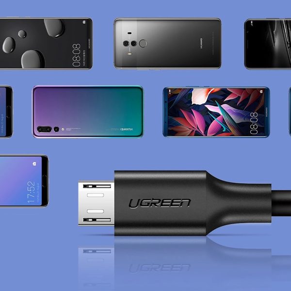Kabelis micro USB - USB-A 25 cm - melns